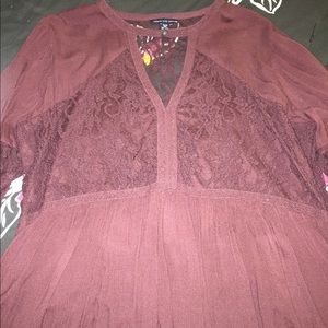American Eagle Burgundy Blouse